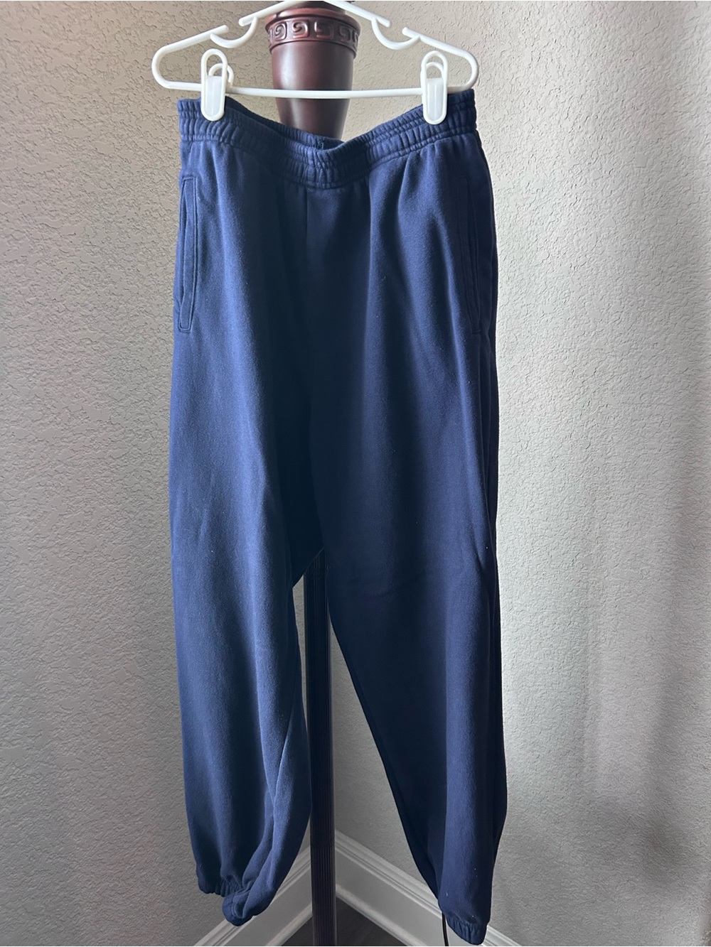 Women’s Navy Elastic-Waist Sweatpants